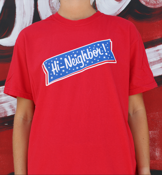 Red USA Hi Neighbor Tee